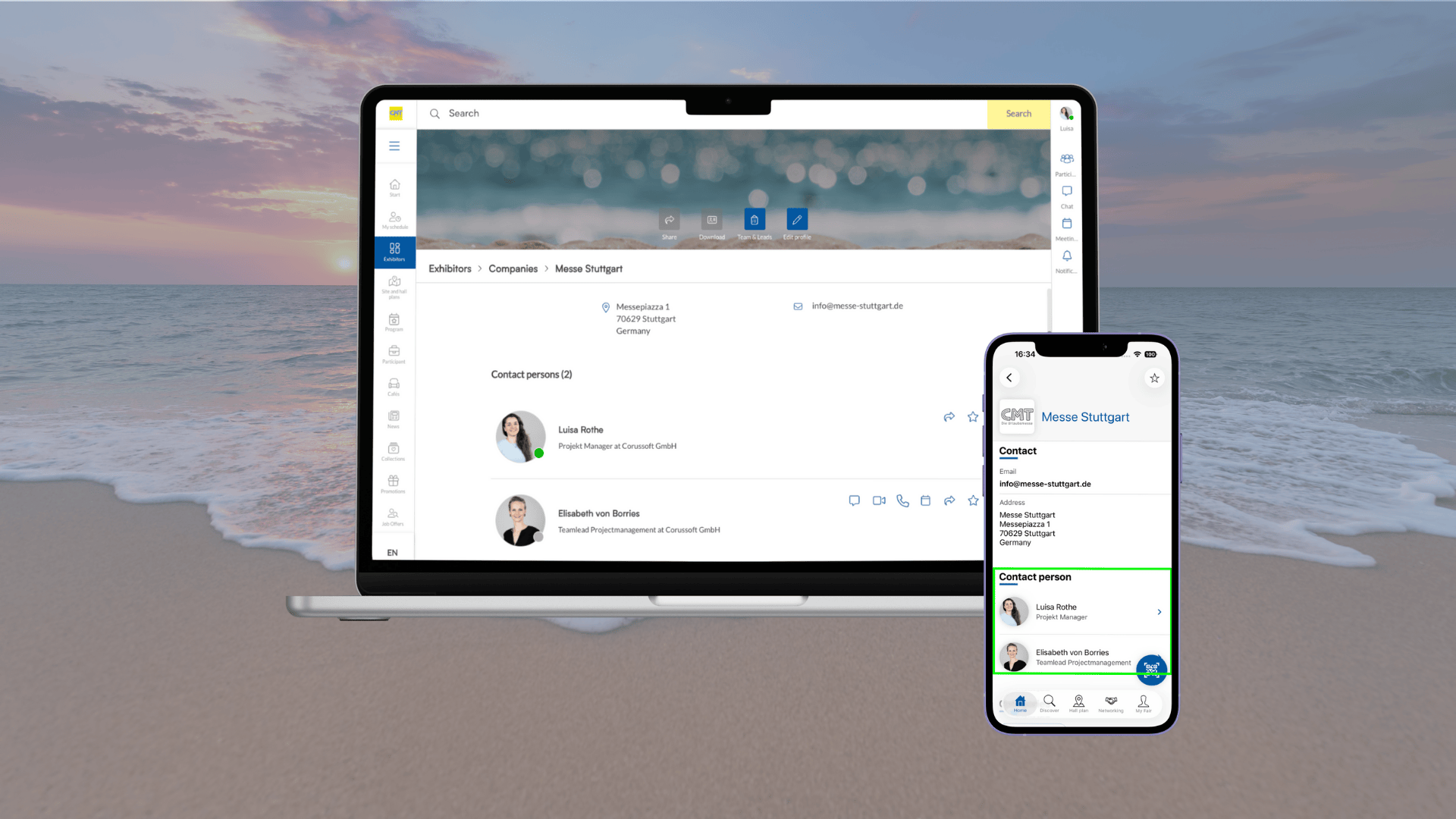 Contact person exhibitor profile / Networking